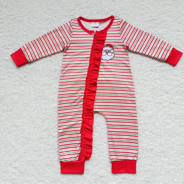 LR0441 baby clothes santa claus embroidery  baby christmas romper