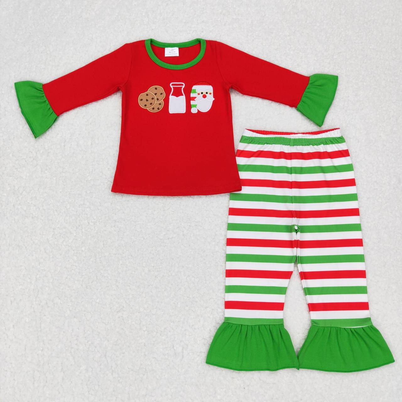 GLP0726 toddler girl clothes milk biscuit girl christmas pajamas set