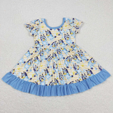 GSD0686 baby girl clothes girl cartoon dog toddler summer dress