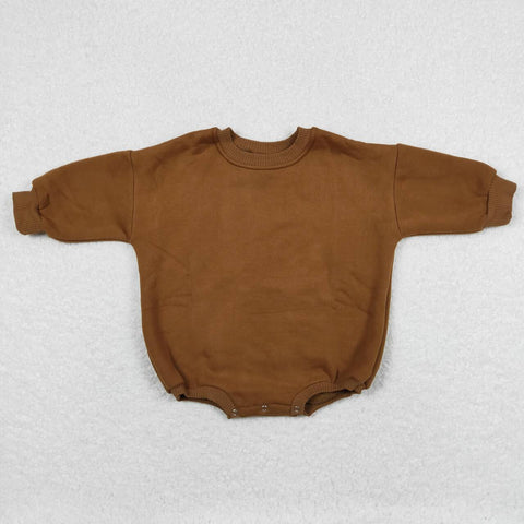 LR0922 RTS baby clothes brown sweater newborn winter bubble
