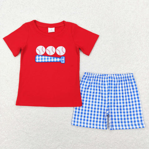 BSSO0388 baby boy clothes toddler baseball clothes embroidery boy baseball shorts set