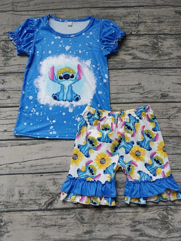 Order Deadline:7th May. Split order baby girl clothes cartoon girl summer shorts set