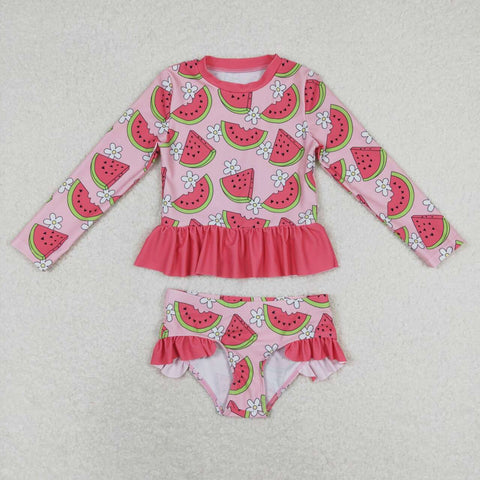 S0264 RTS baby girl clothes watermelon girl summer swimsuit