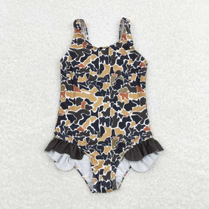 S0239 RTS baby girl clothes camo girl summer swimsuit swim wear beach bathing suit 1