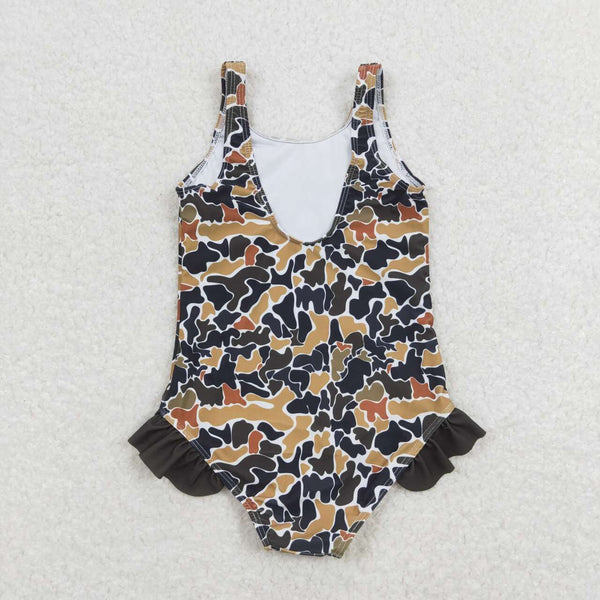 S0239 RTS baby girl clothes camo girl summer swimsuit swim wear beach bathing suit 1