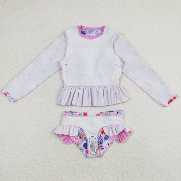 S0263 RTS baby girl clothes flamingo girl summer swimsuit beath wear
