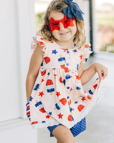 Order Deadline:5th May. Split order baby girl clothes 4th of July patriotic girl summer shorts set