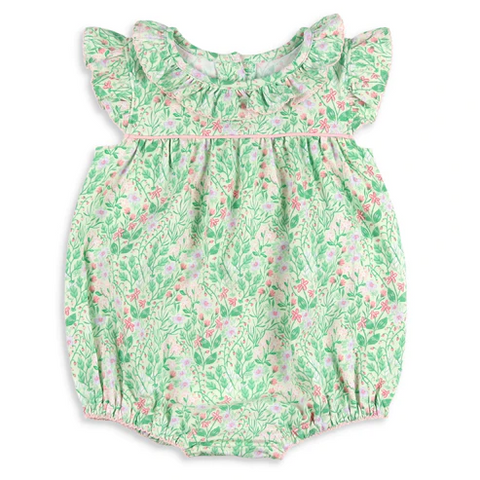 Order Deadline:5th May. Split order baby girl green floral summer bubble