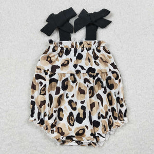 SR1198 baby girl clothes black leopard print toddler girl summer bubble