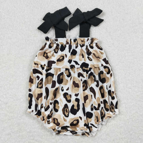 SR1198 baby girl clothes black leopard print toddler girl summer bubble