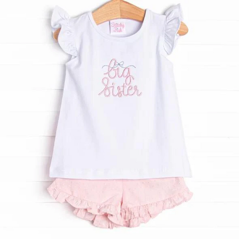 Order Deadline：17th May. Split order baby girl clothes  big sister girl  summer shorts set