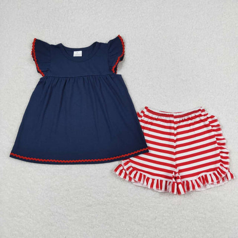 GSSO0796 baby girl clothes patriotic clothes toddler girl summer outfits