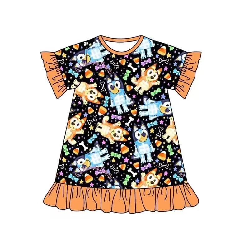 Order Deadline:5th May. Split order baby girl clothes cartoon dog girl summer dress