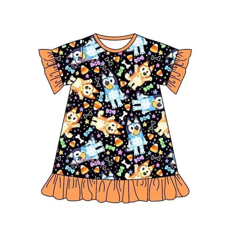 Order Deadline:5th May. Split order baby girl clothes cartoon dog girl summer dress