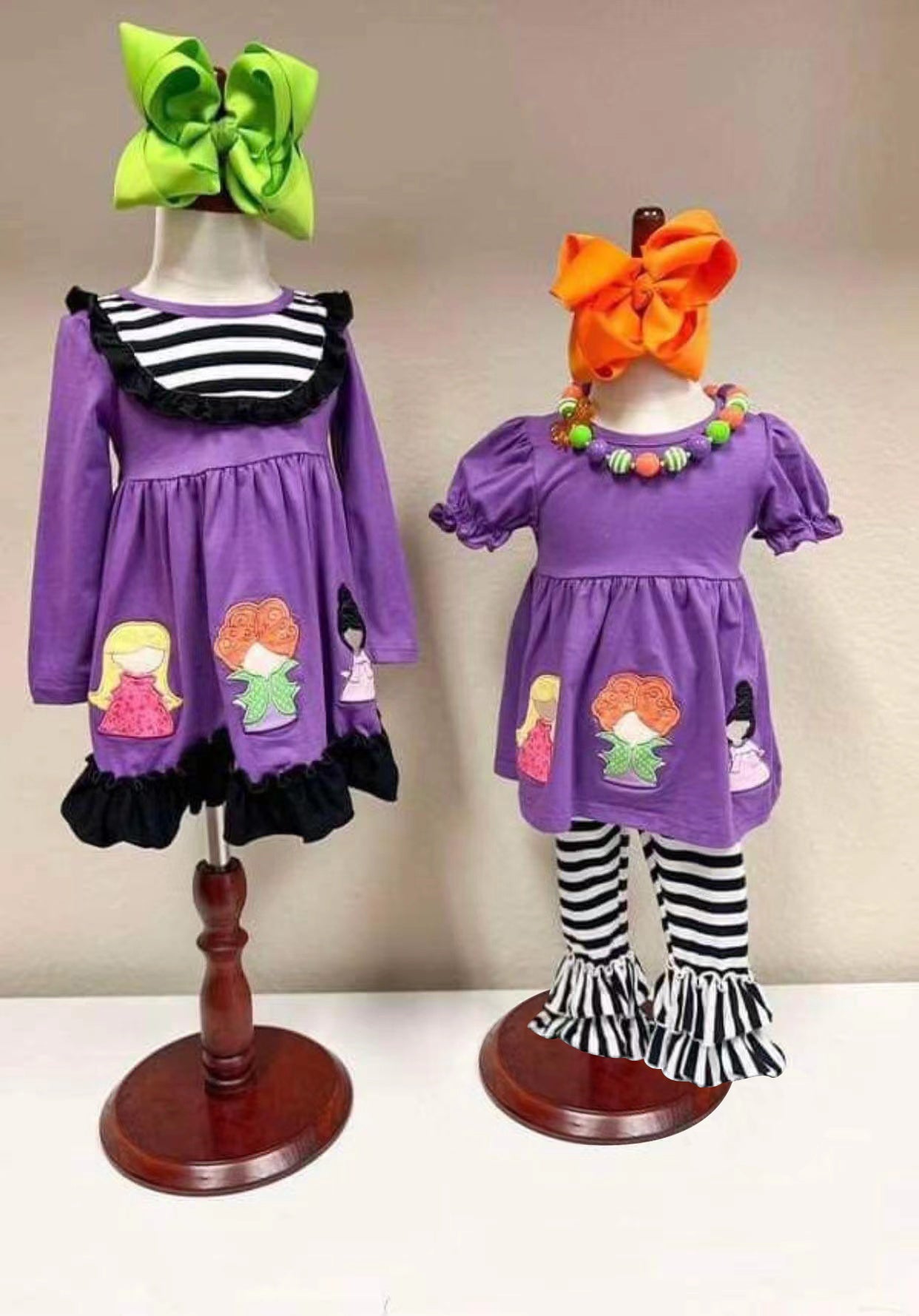 toddler girl clothes purple embroidery girl halloween matching clothes