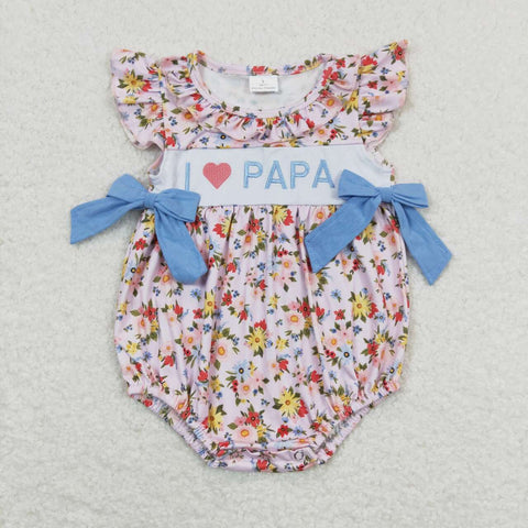 SR1162 RTS baby girl clothes embroidery I love papa toddler girl summer bubble