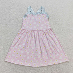 GSD0910 RTS Toddler clothes pink floral baby girl summer dress