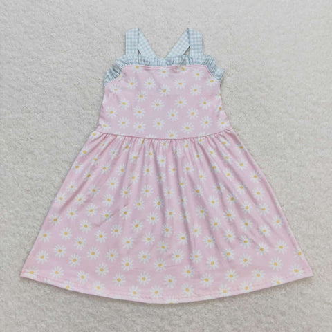 GSD0910 RTS Toddler clothes pink floral baby girl summer dress