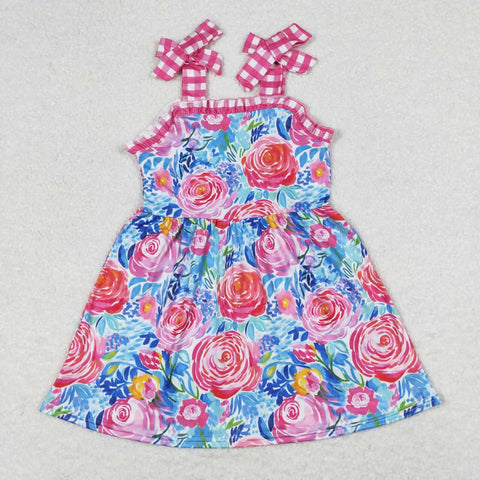 GSD0895 RTS toddler clothes purple floral  floral baby girl summer dress