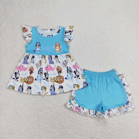 GSSO0387 RTS baby girl clothes  cartoon toddler girl summer outfits