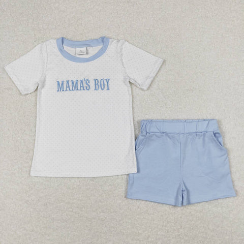 BSSO0570 RTS baby boy clothes embroidery mama’s boy boy summer outfit