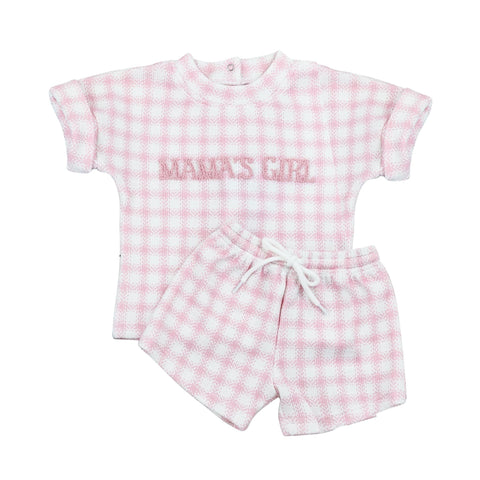 Order Deadline:9th May. Split order baby girl clothes mamas girl  girl summer shorts set