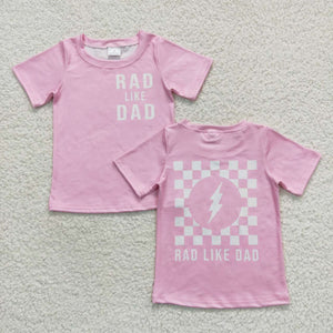 GT0309 baby girl clothes pink girl summer tshirt red like dad top