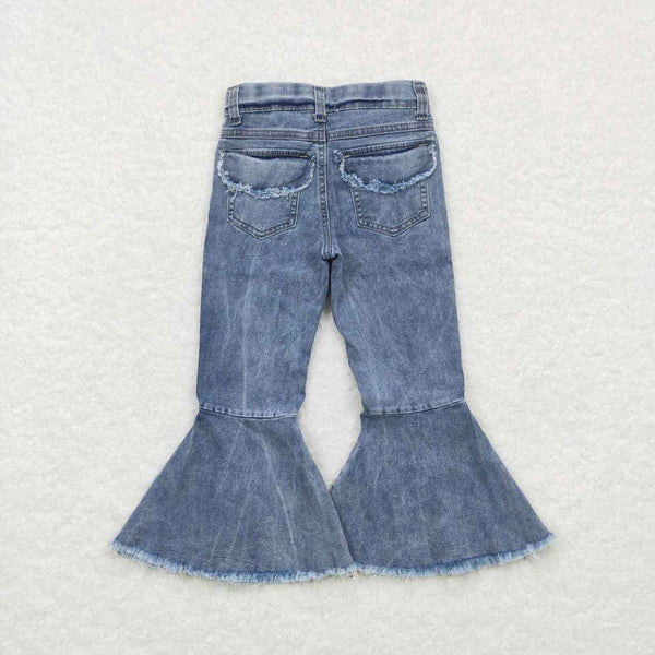 P0325 toddler girl clothes blue girl jeans girl flare pant girl jeans