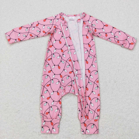 LR0757 baby clothes baby winter romper pink christmas romper