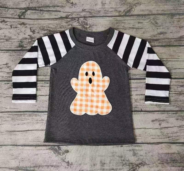 BT0063 ghost embroidery halloween clothes boy shirt