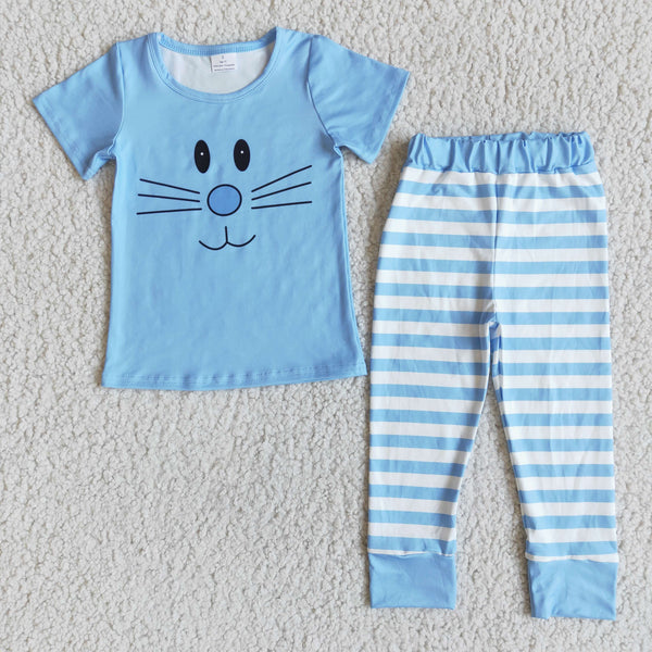 D7-5 baby boy clothes blue easter outfit pajamas set