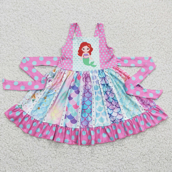 C1-8 toddler girl clothes mermaid summer twirl dress-promotion