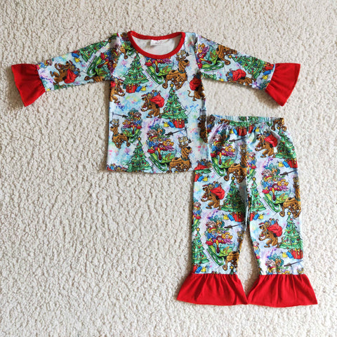 GLP0242 baby girl clothing sleepwear girl christmas pajamas
