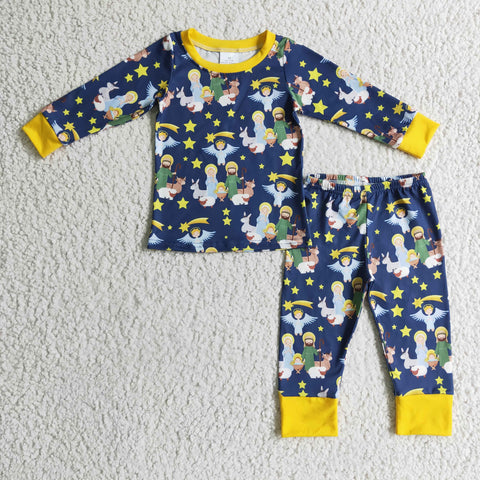 BLP0114 baby boy clothes jesus winter pajamas set