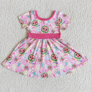 D12-12 baby girl clothes pink easter dress flower girl dress-promotion 2024.1.20