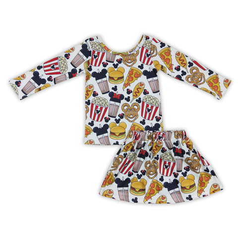 GLD0161 baby girl clothes skirt cartoon winter outfits