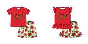 pre-order toddler clothes red watermelon summer matching clothing