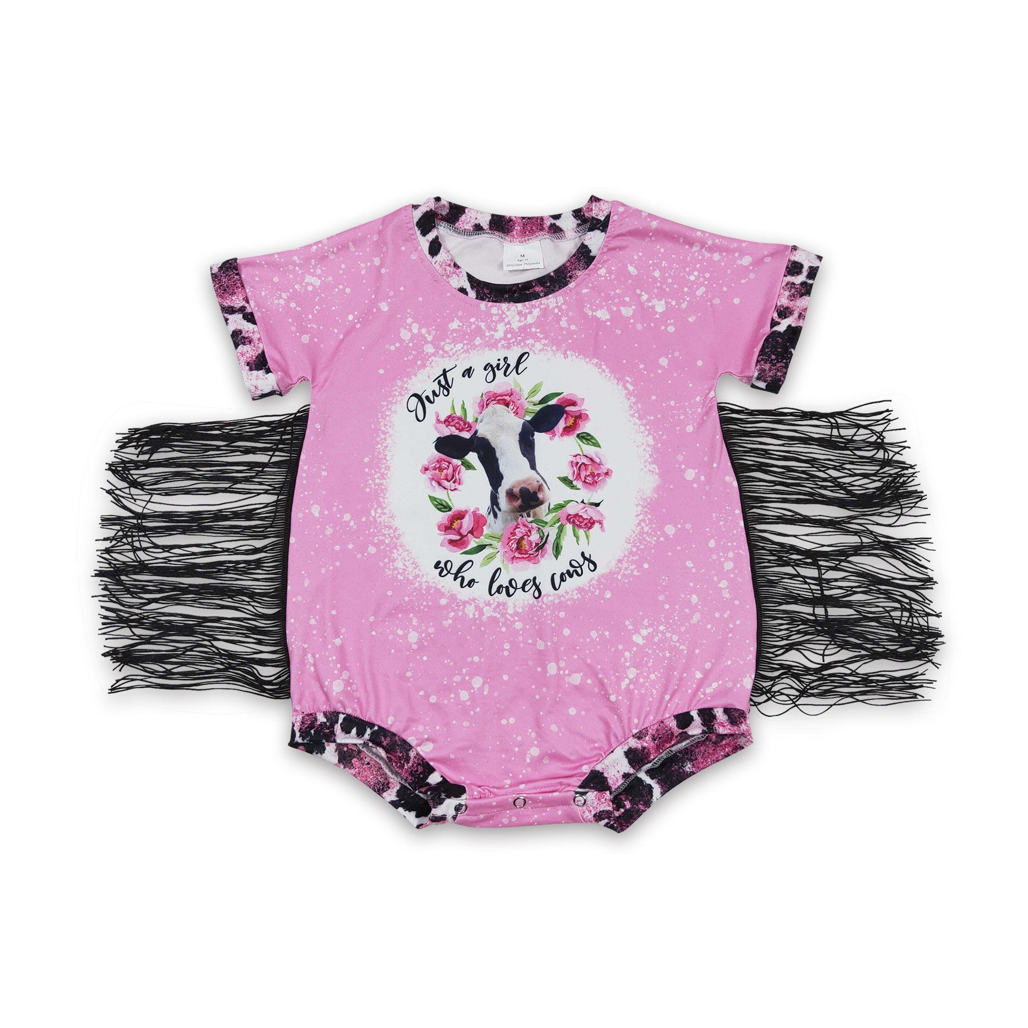 SR0105 baby girl clothes cow tassel summer bubble