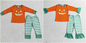 boys and girls matching halloween applique pajamas