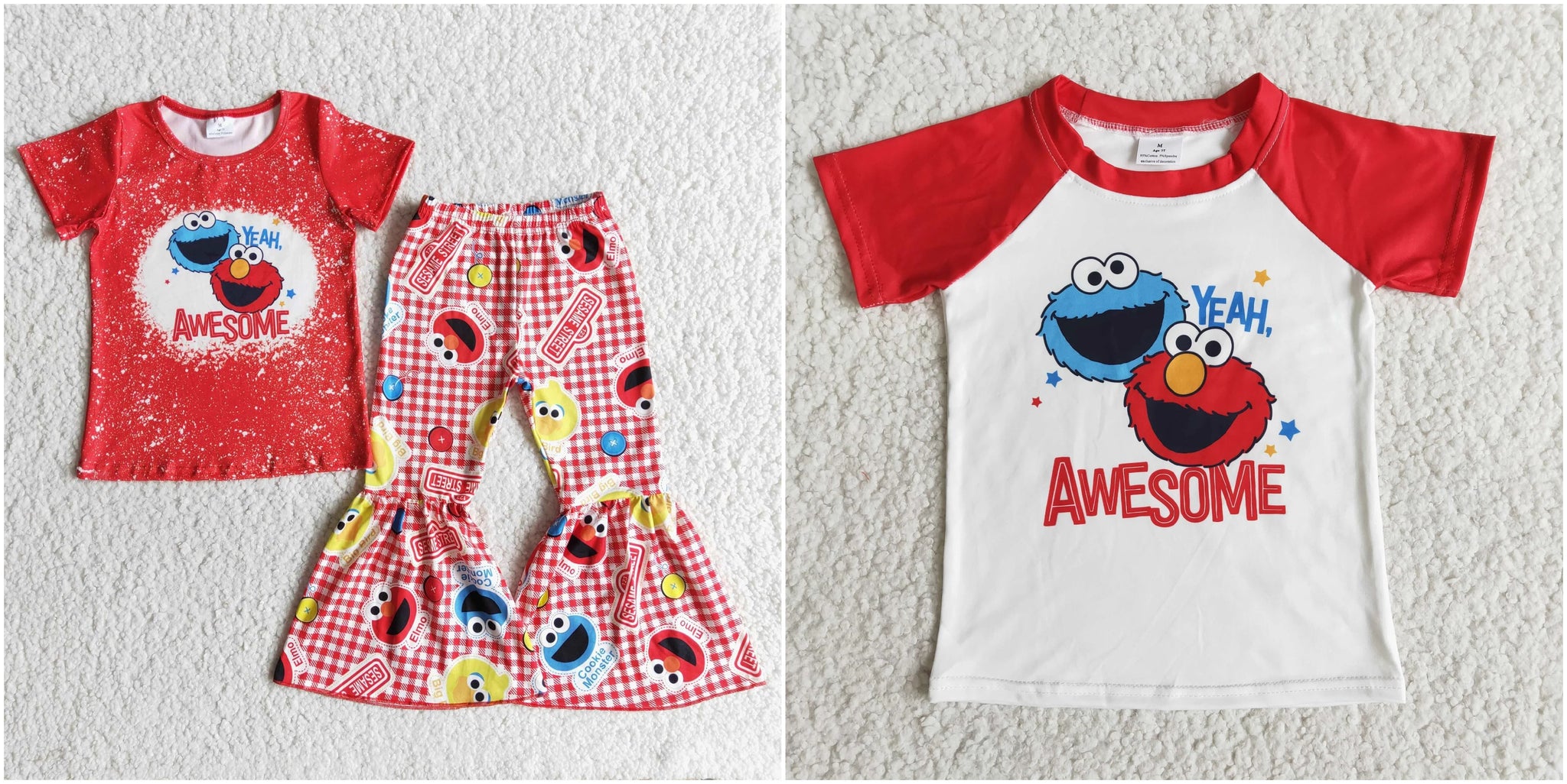 kids clothes red cartoon matching clothes