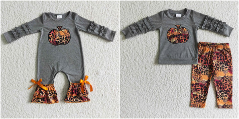 toddler girl clothes embroidery pumpkin halloween matching clothing
