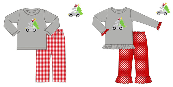 designer clothes tree truck matching toddler christmas outfit