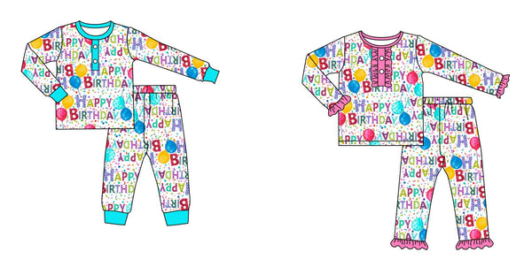 kids clothing happy birthday matching pajamas set