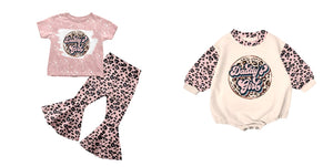 pre-order baby clothes daddy's girl leopard matching clothes
