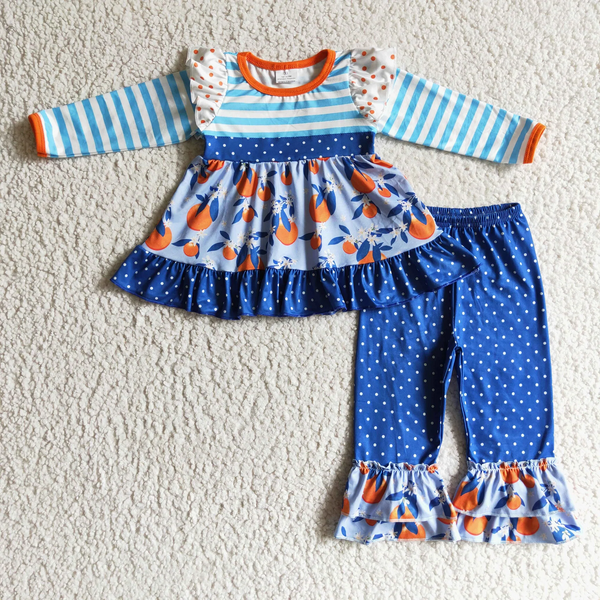 baby girl clothes matching fruit stripe clothing