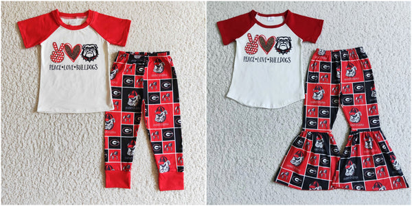 toddler clothes fall spring short sleeve matching red state set
