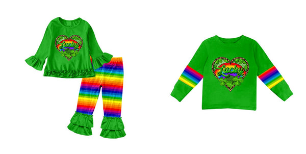 pre-order kids clothes green matching St. Patrick's Day clothing