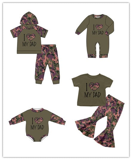 pre-order kids clothes i love my dad mathching clothes