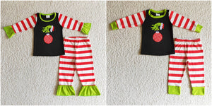 christmas clothes set embroidery matching cartoon set