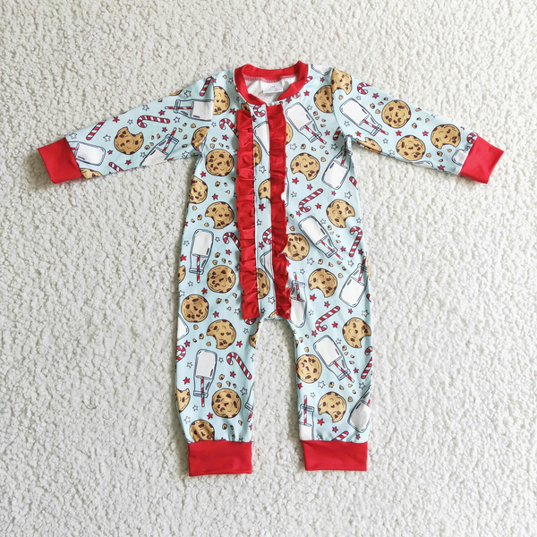 toddler clothes milk zipper matching christmas romper